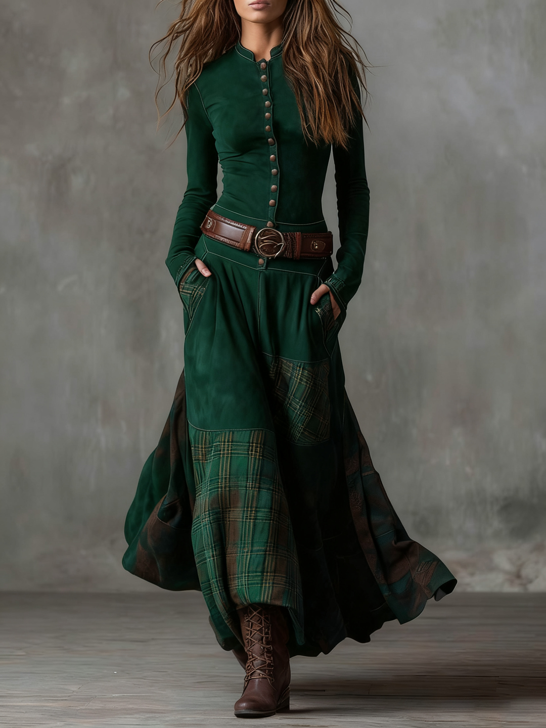 Helena Ivy | Winter Night Maxi Dress with Belt