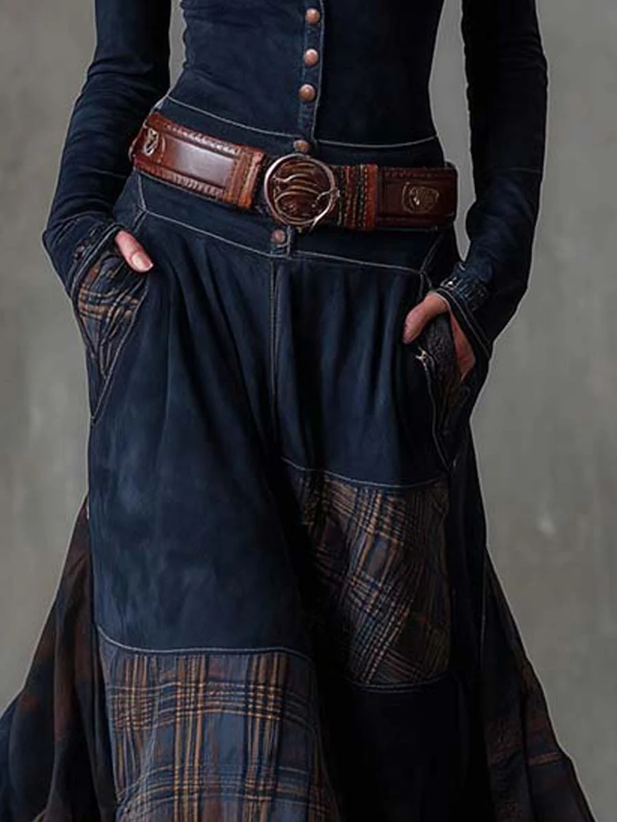 Elise | Maxi Dress in Suede with Belt
