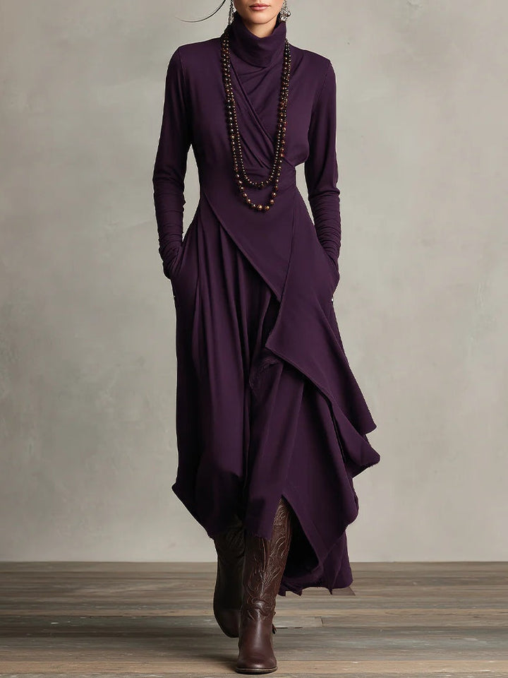 Arielle | Vintage Asymmetrical Turtleneck Dress