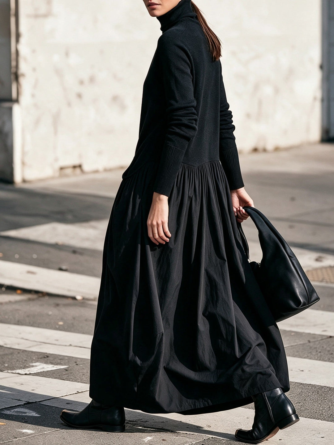 Odette | Oversized Maxi Dress with High Collar