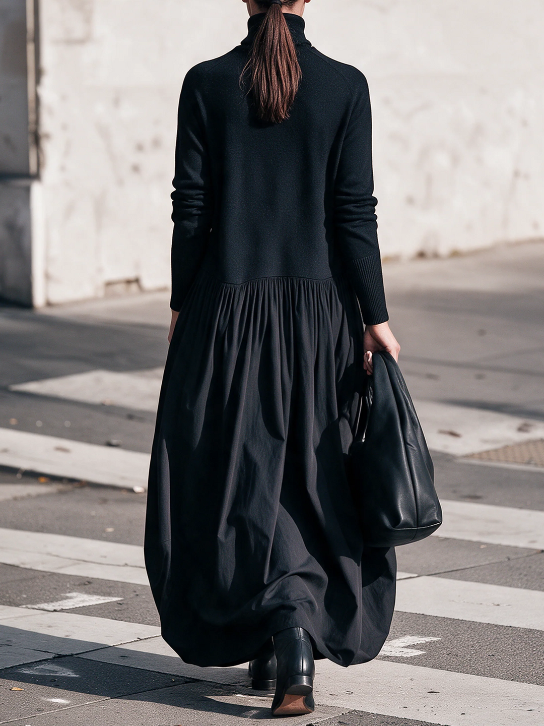 Odette | Oversized Maxi Dress with High Collar