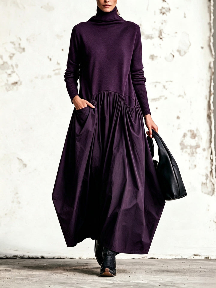 Odette | Oversized Maxi Dress with High Collar