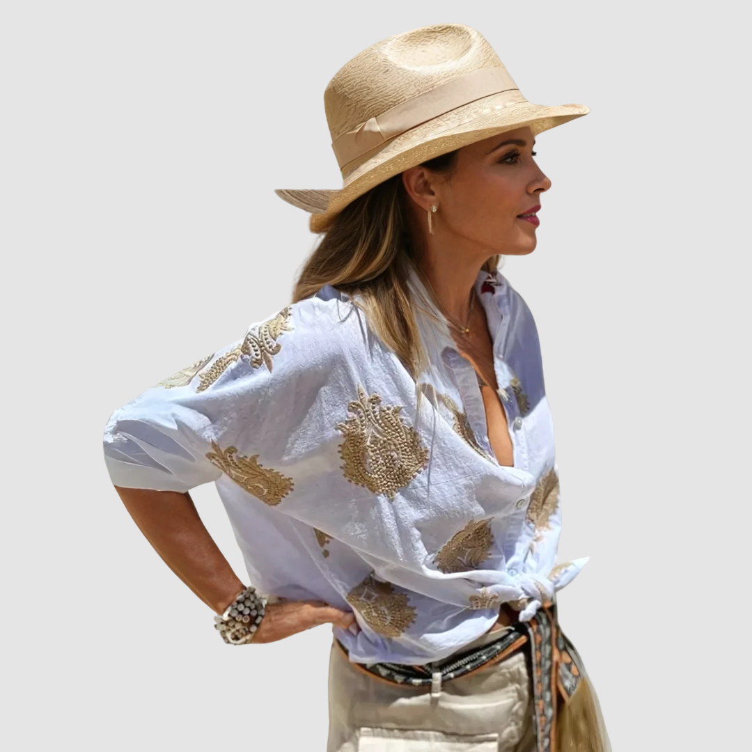 Gaby | Elegant Printed Vacation Blouse