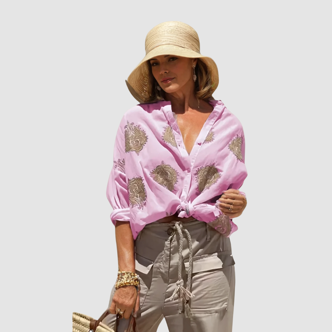 Gaby | Elegant Printed Vacation Blouse