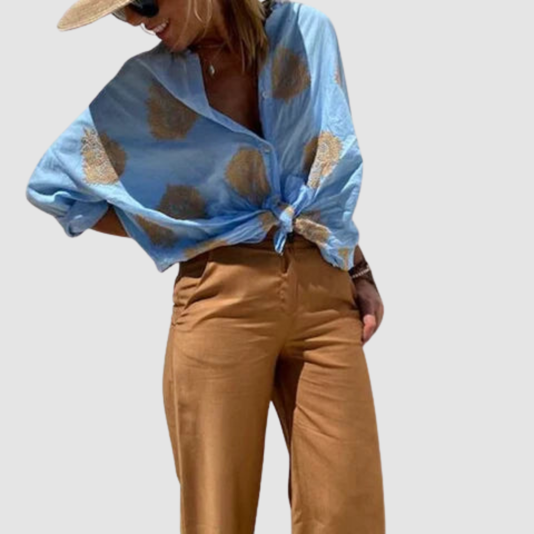 Gaby | Elegant Printed Vacation Blouse