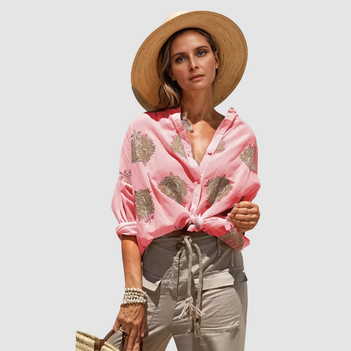 Gaby | Elegant Printed Vacation Blouse