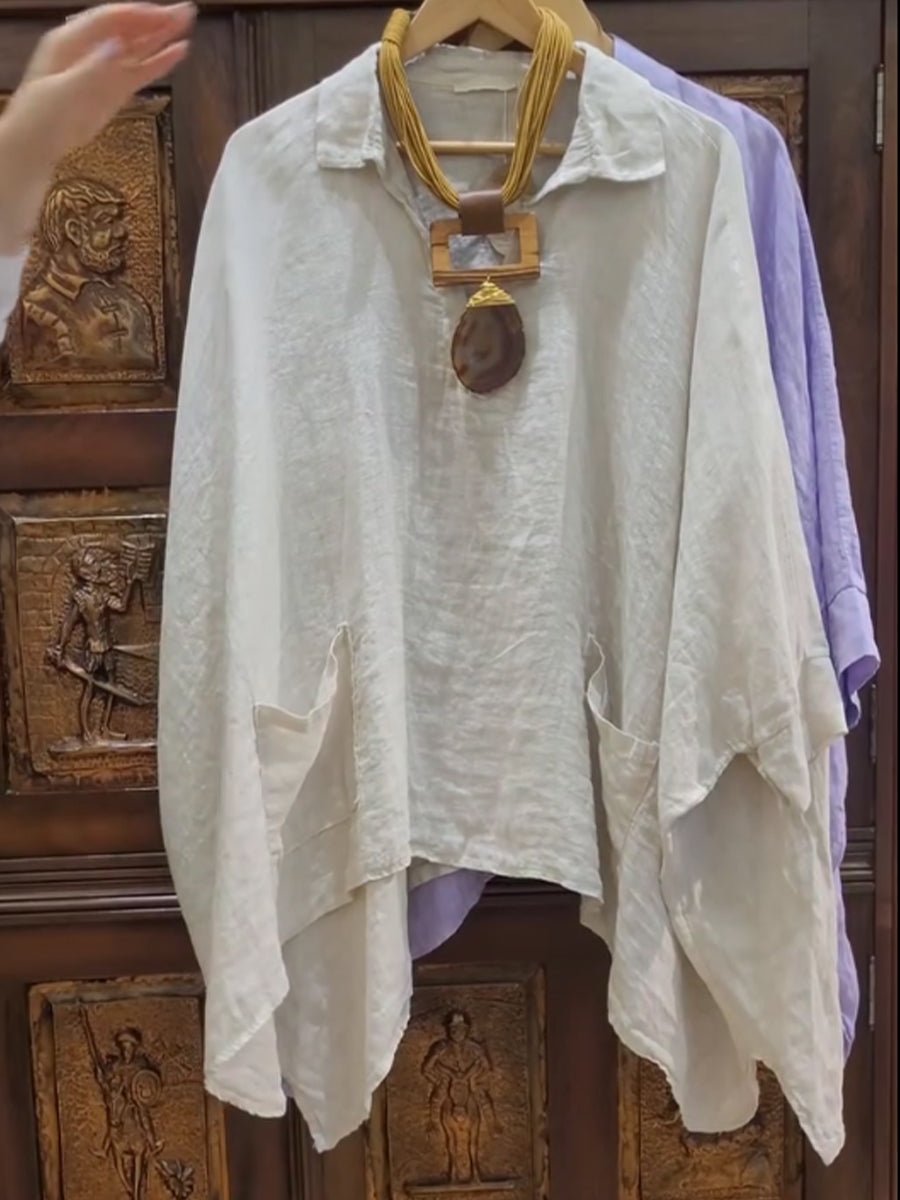 Lina – Collared Top with Stand Collar