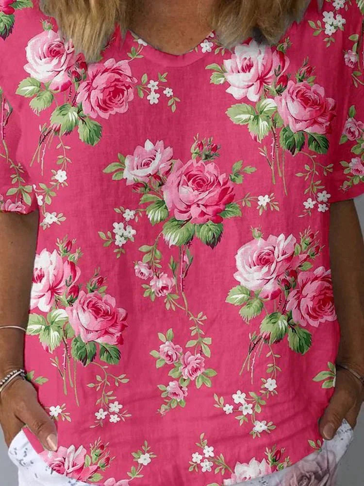 Lisa – Floral Loose-Fit Short-Sleeve Shirt