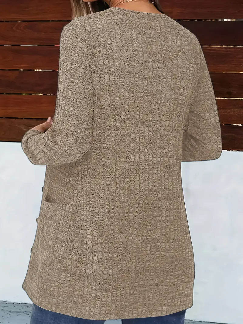 Melody – Longline Button-Front Cardigan