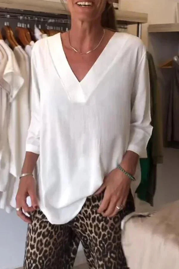 Talli – Long Sleeve Top with Lapel Neckline