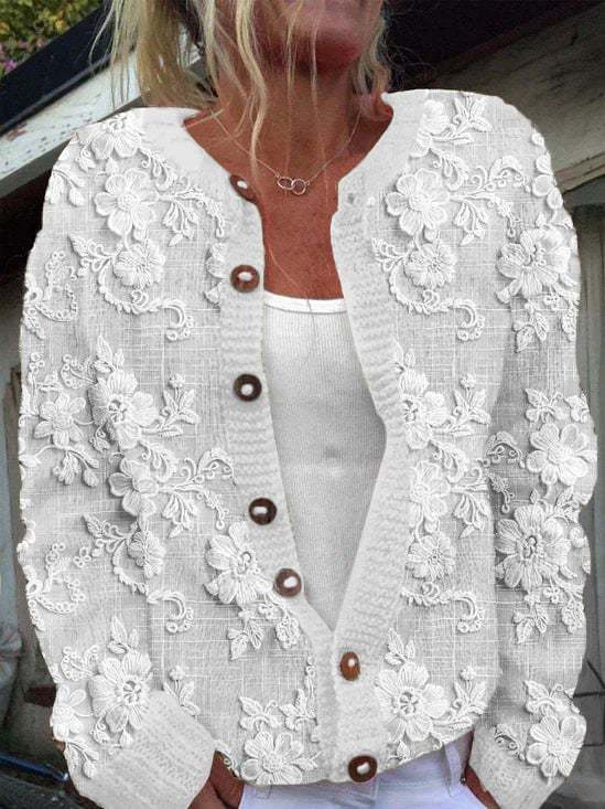Lummi – Floral Print Cardigan with Button Detail
