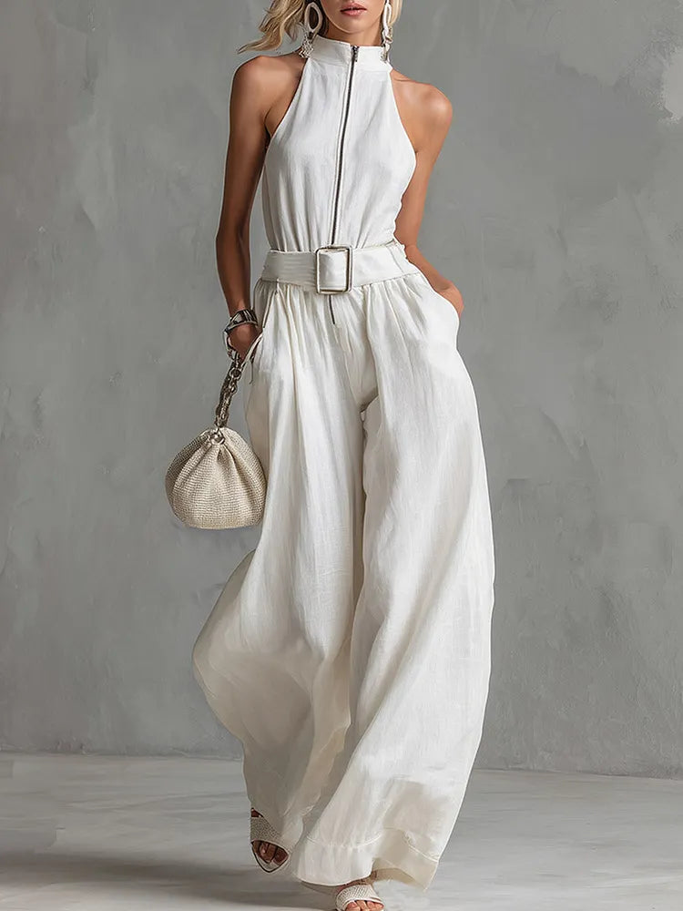 Felicity | Belted Wide-Leg Jumpsuit