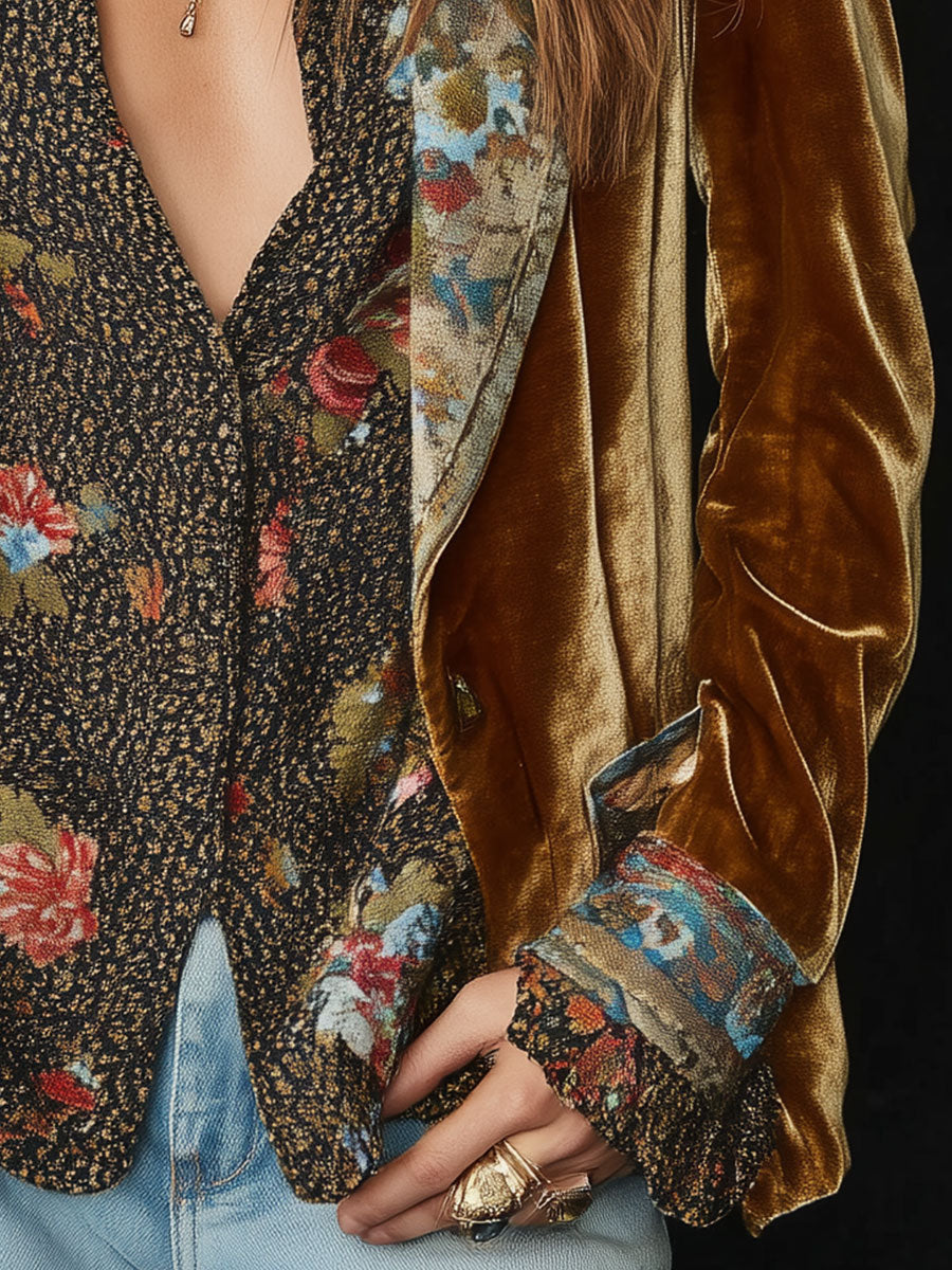 Rosie | Vintage Blazer with Floral Patchwork