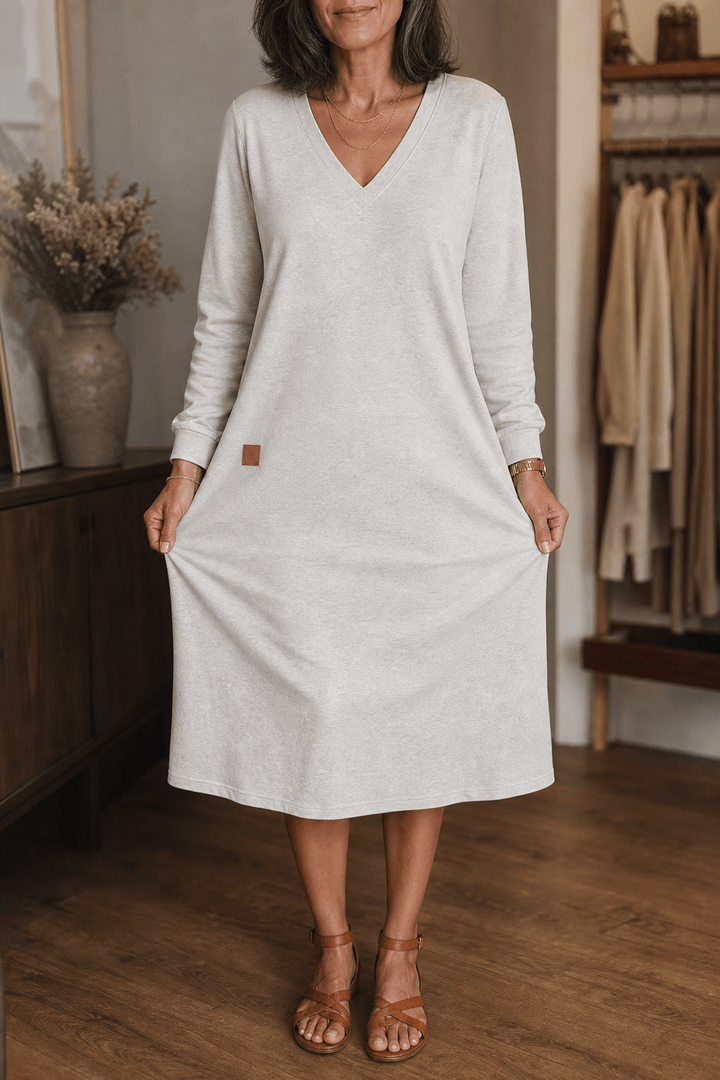 Hillary | A-Line Midi Sweater Dress