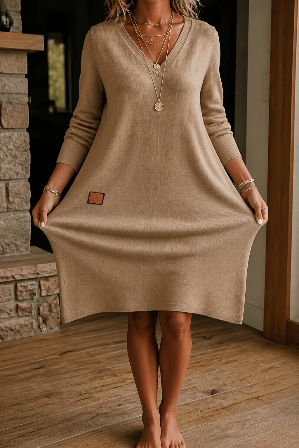 Hillary | A-Line Midi Sweater Dress