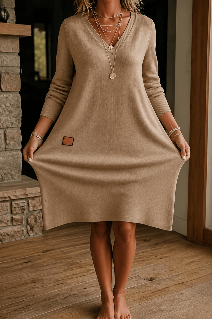 Hillary | A-Line Midi Sweater Dress