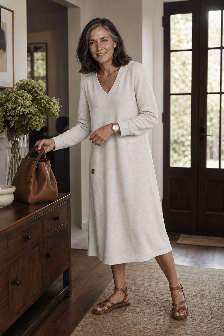 Hillary | A-Line Midi Sweater Dress