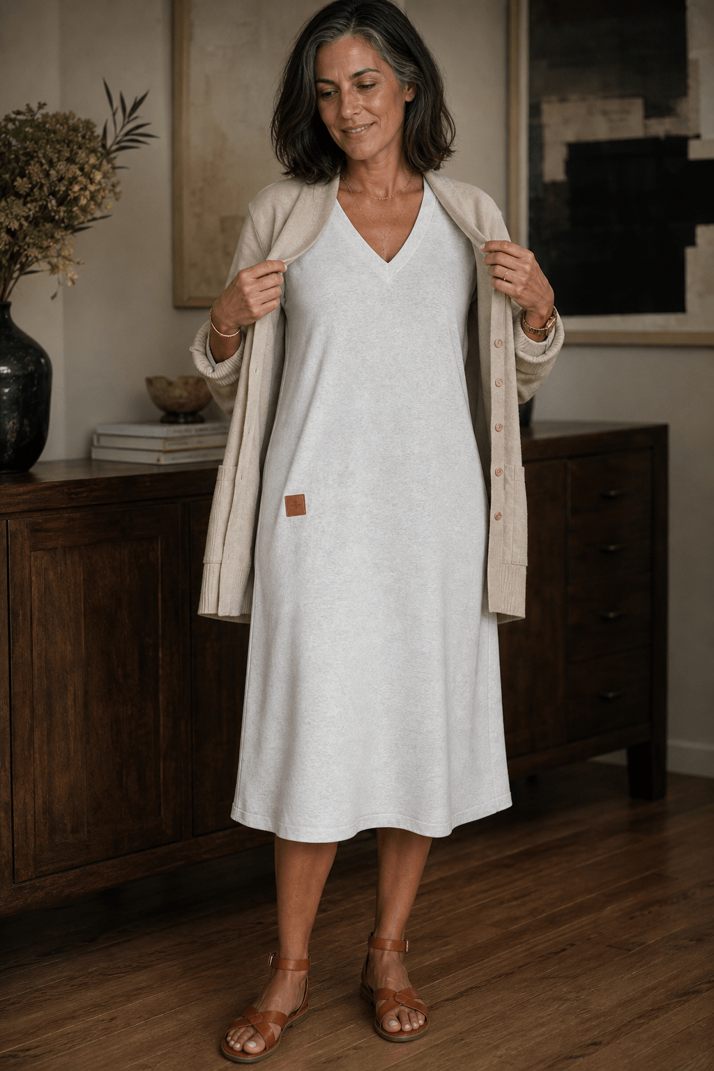 Hillary | A-Line Midi Sweater Dress