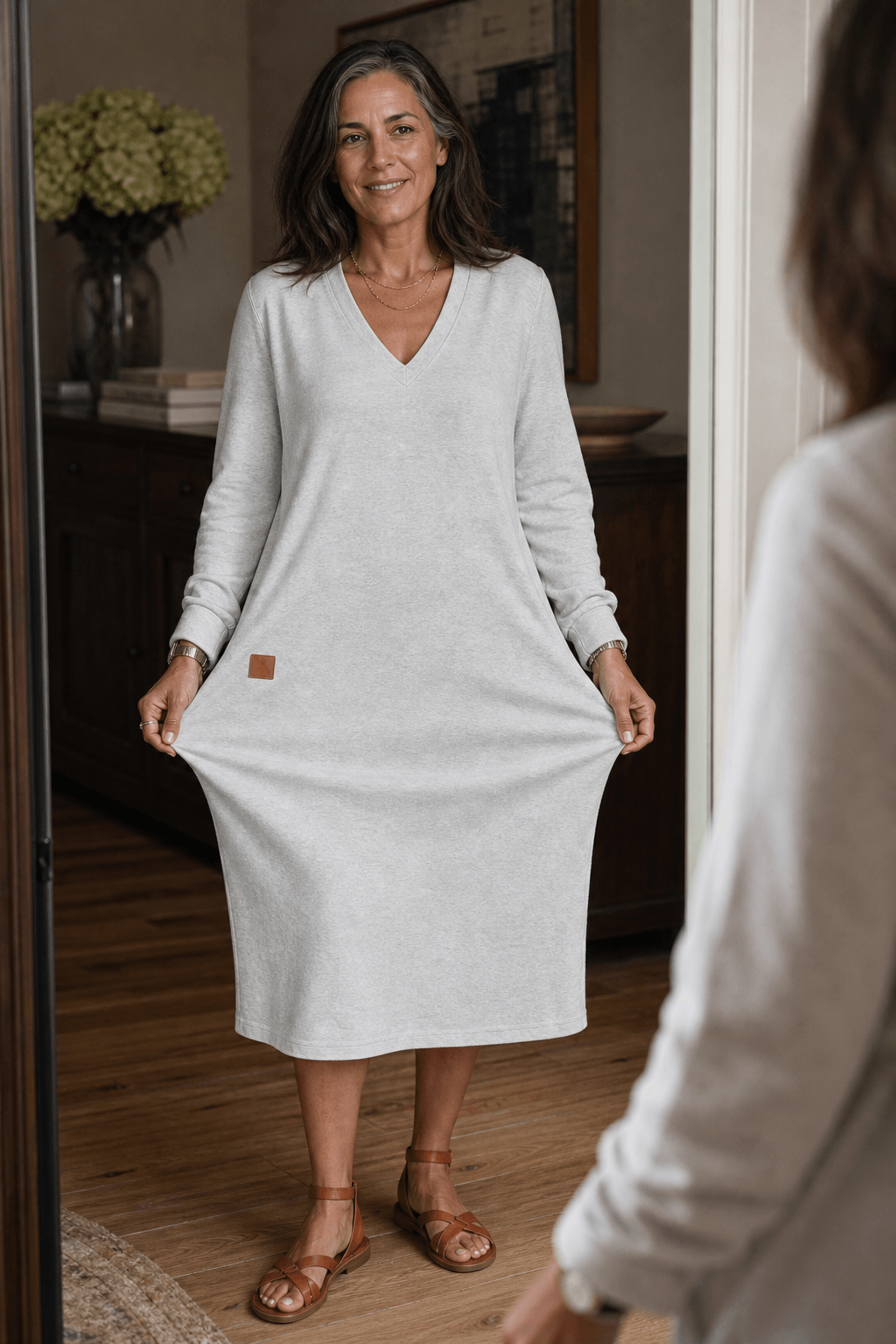 Hillary | A-Line Midi Sweater Dress