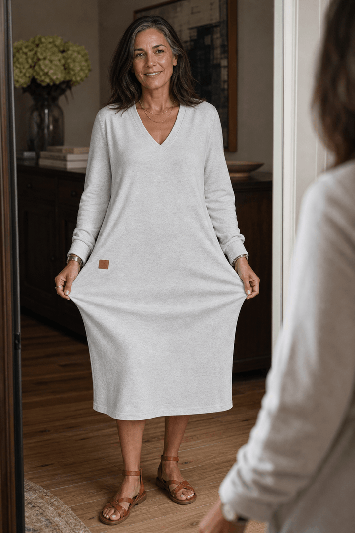Hillary | A-Line Midi Sweater Dress