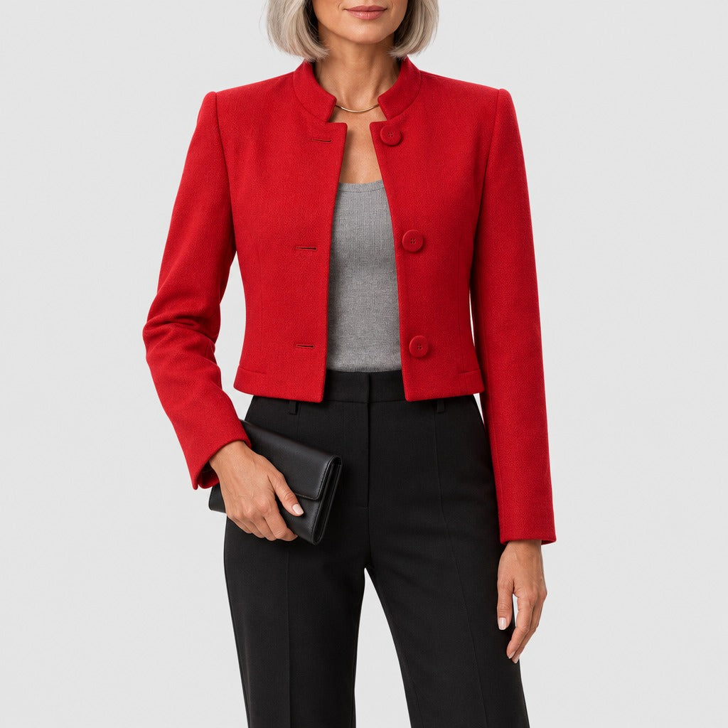 Anneliese | Stand Collar Cropped Jacket
