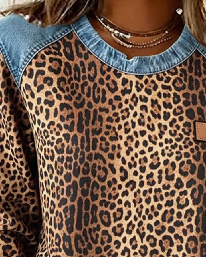 Marlene | Leopard Patchwork Sweater
