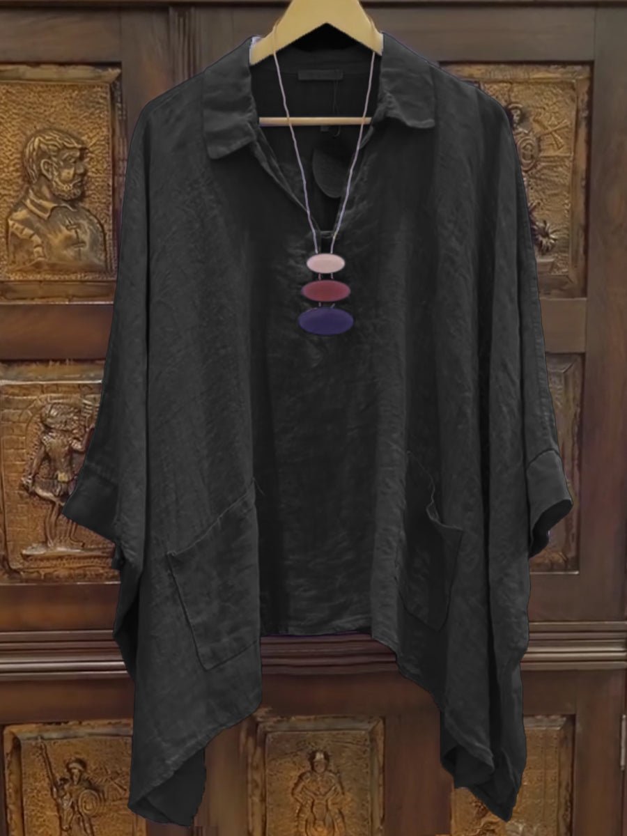 Lina – Collared Top with Stand Collar