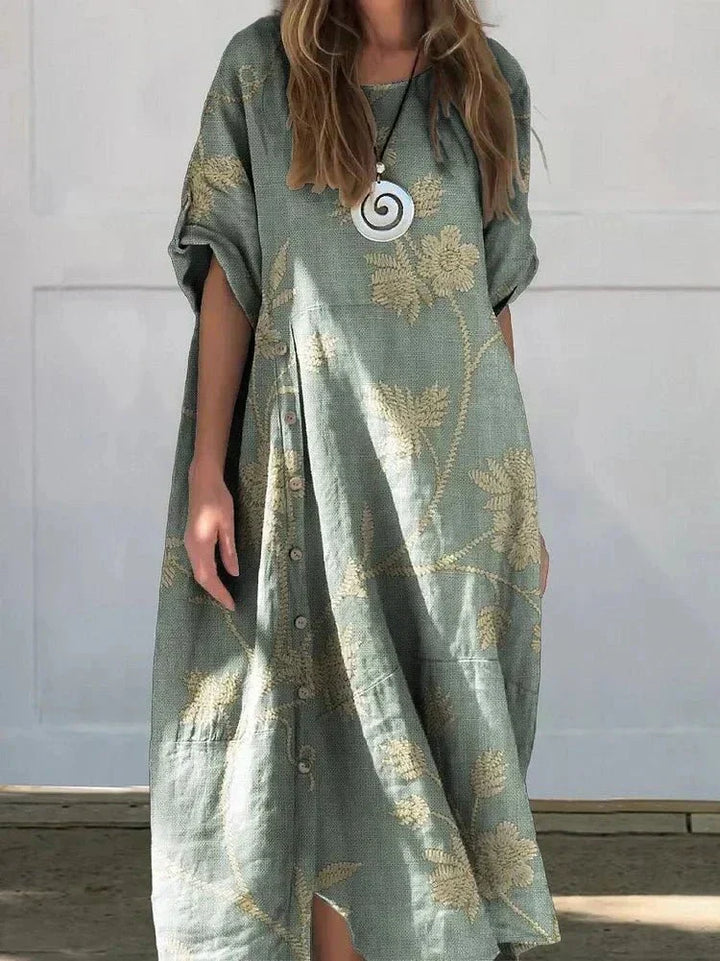 Islay – Relaxed Round-Neck Midi Dress
