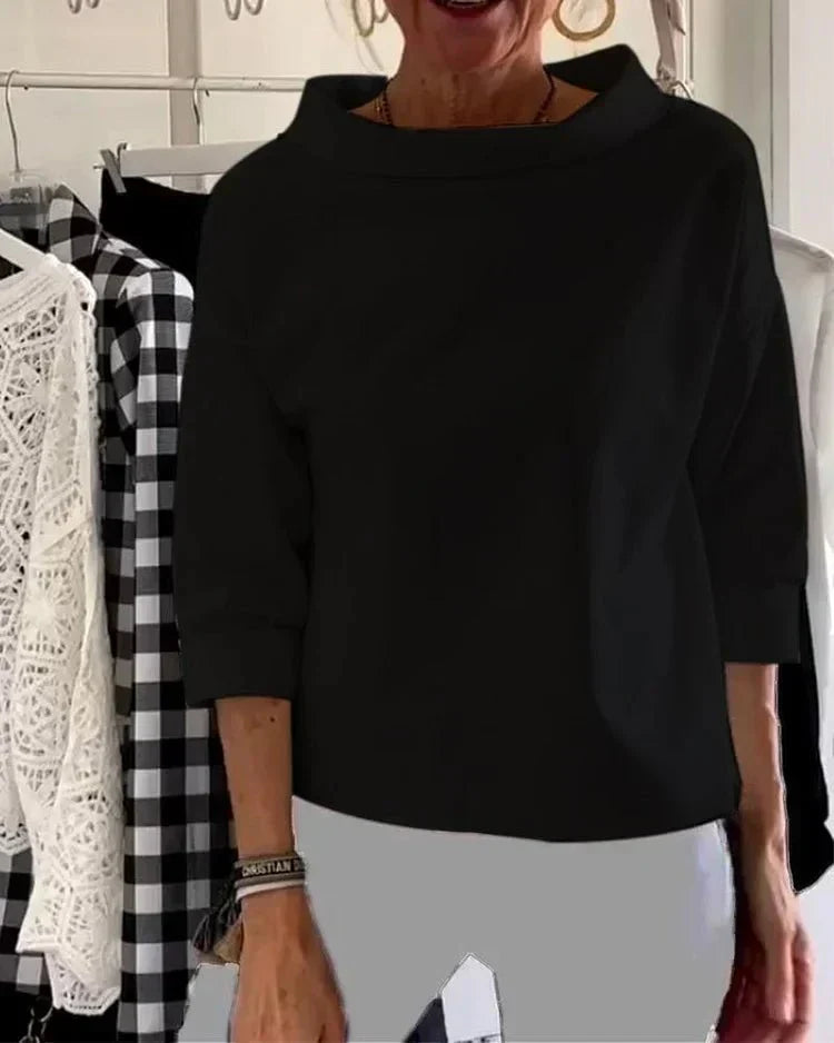 Brenda – Half Turtleneck Top with ¾ Sleeve