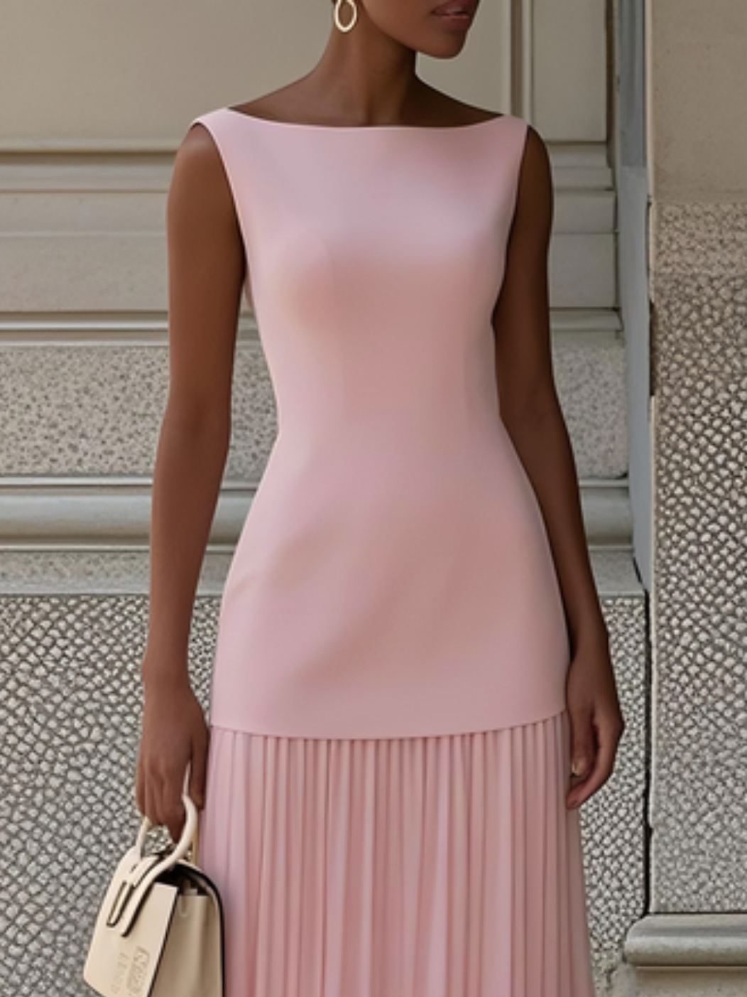 Micaela | Sleeveless Pleated Maxi