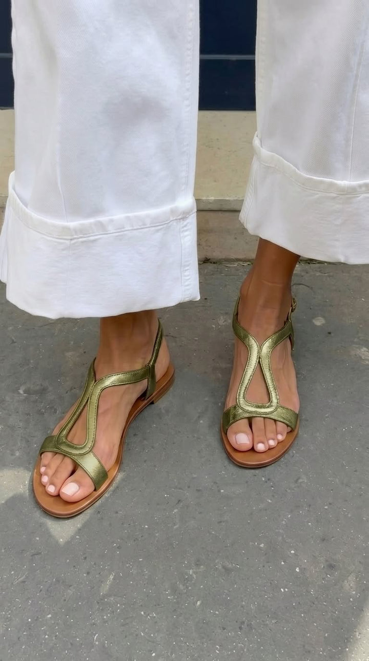 Lucia | Flat T-Strap Sandals