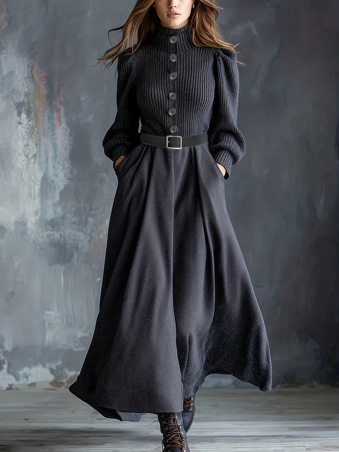 Noelle | Vintage Winter Dress with Pockets