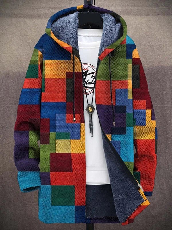 Janine – Art Print Cardigan with Bold Patterns