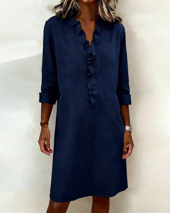 Meredith | Ruffled V-Neck Dress