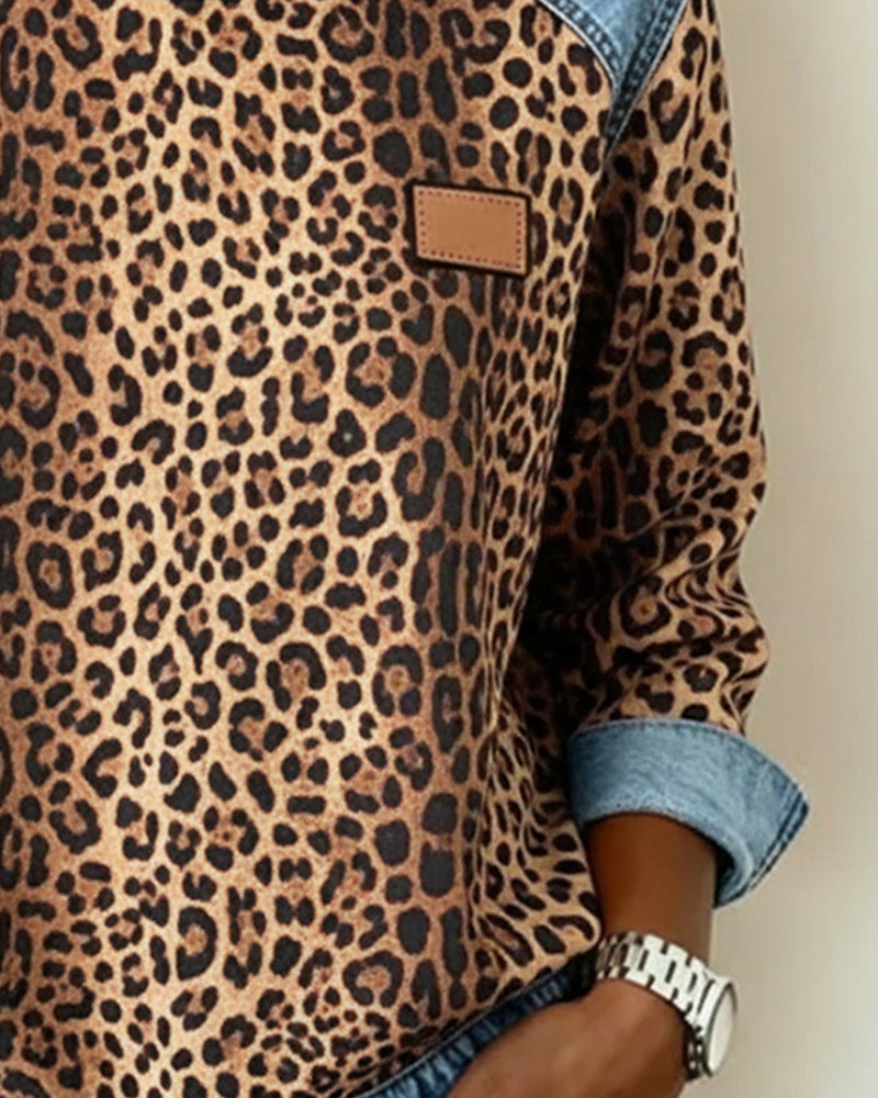 Marlene | Leopard Patchwork Sweater