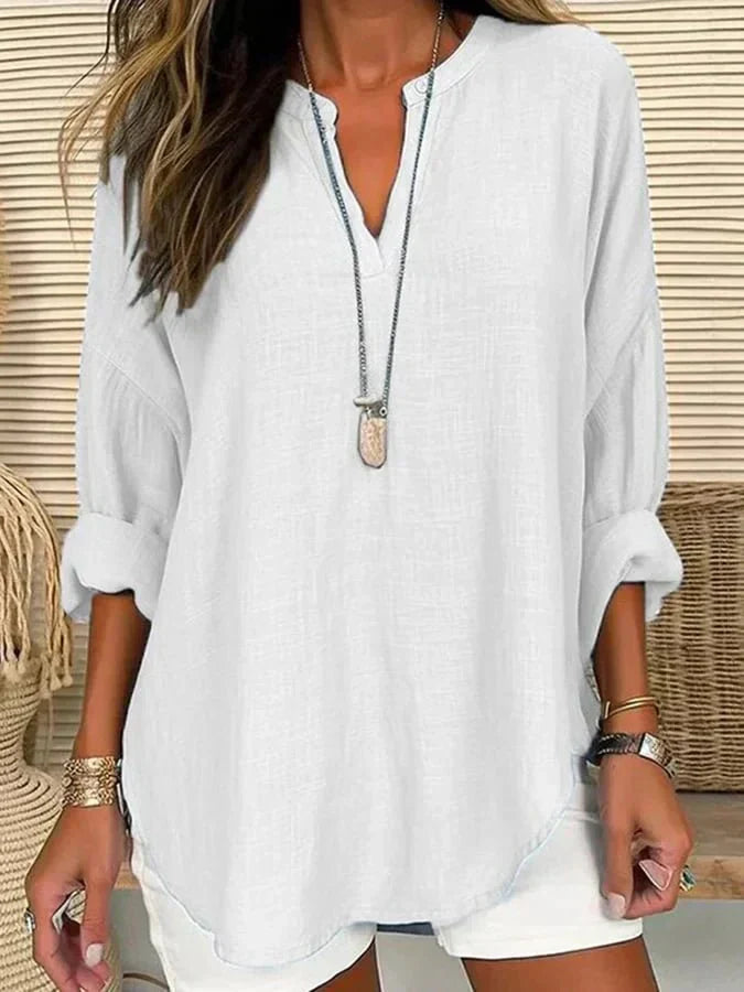 Carmina – Loose V-Neck Shirt