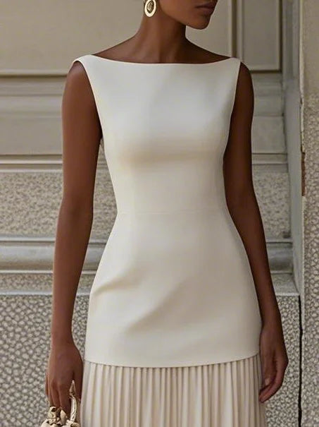 Micaela | Sleeveless Pleated Maxi