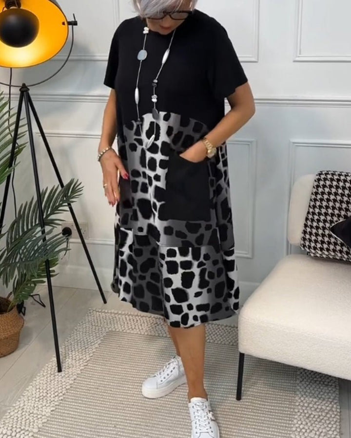 Cassandra – Printed Midi Dress with Pockets