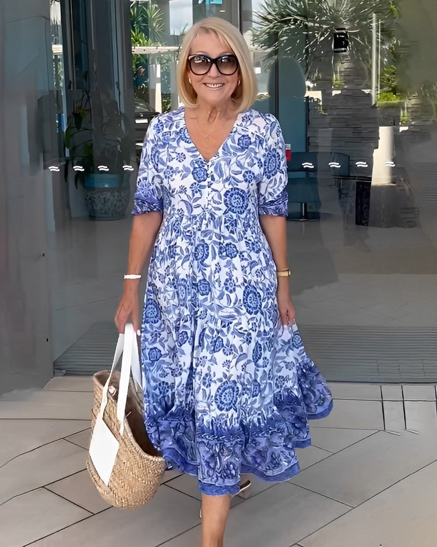 Keisha – Floral V-Neck Maxi Dress