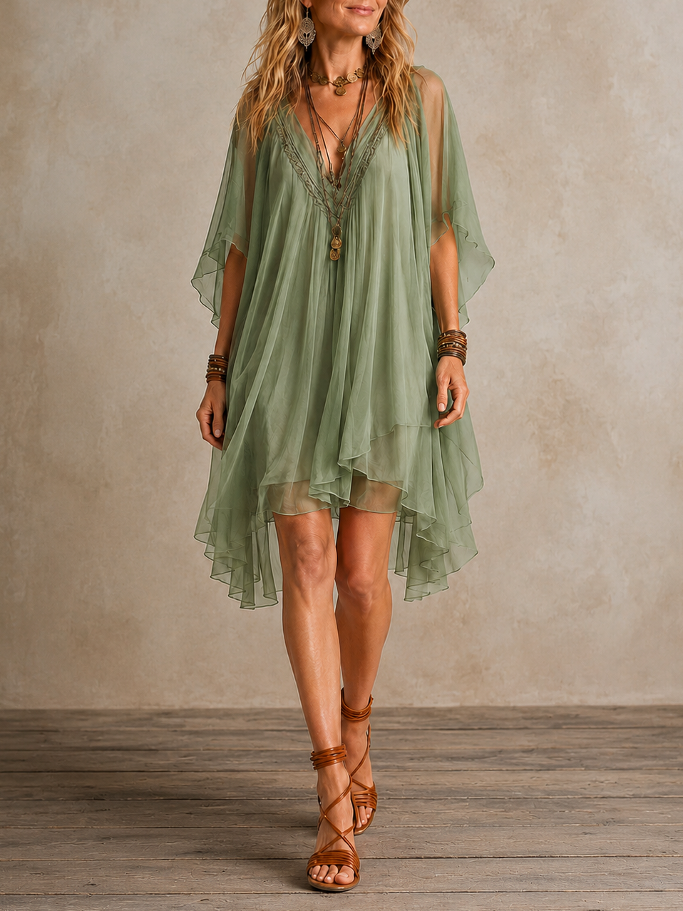 Ella | Tiered Boho Mini Dress