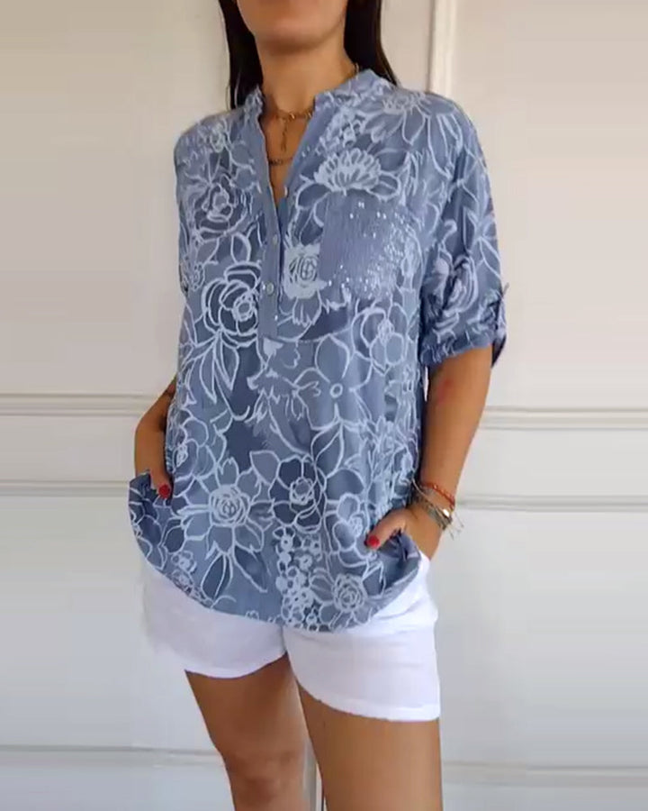 Sade – Floral Blouse with Relaxed Fit