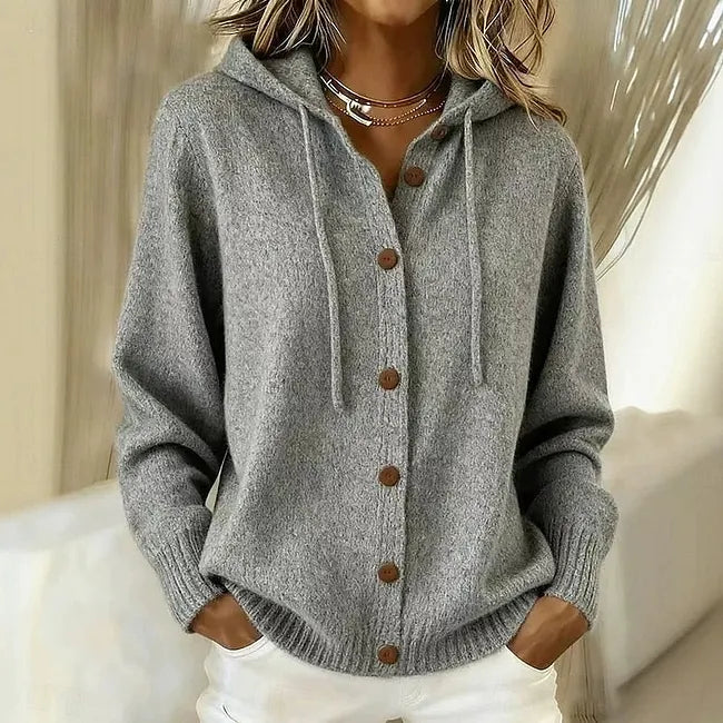 Goldie | Hooded Button-Front Knit Cardigan