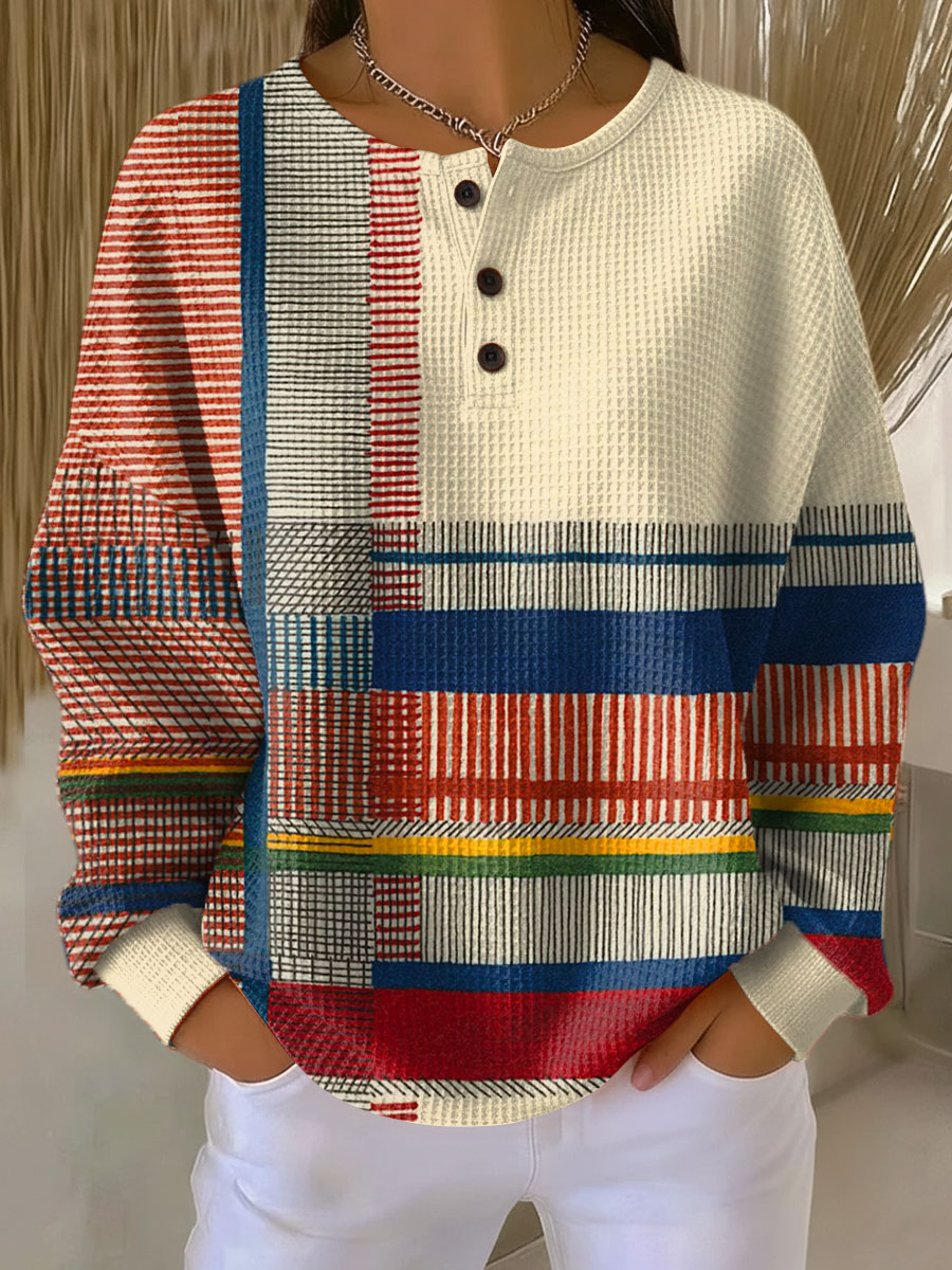 Marilyn | Waffle-Knit Long-Sleeve Sweater