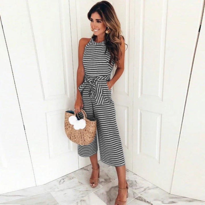 Juna – Striped Jumpsuit with Flattering Fit