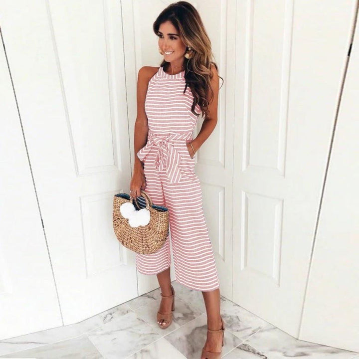 Juna – Striped Jumpsuit with Flattering Fit