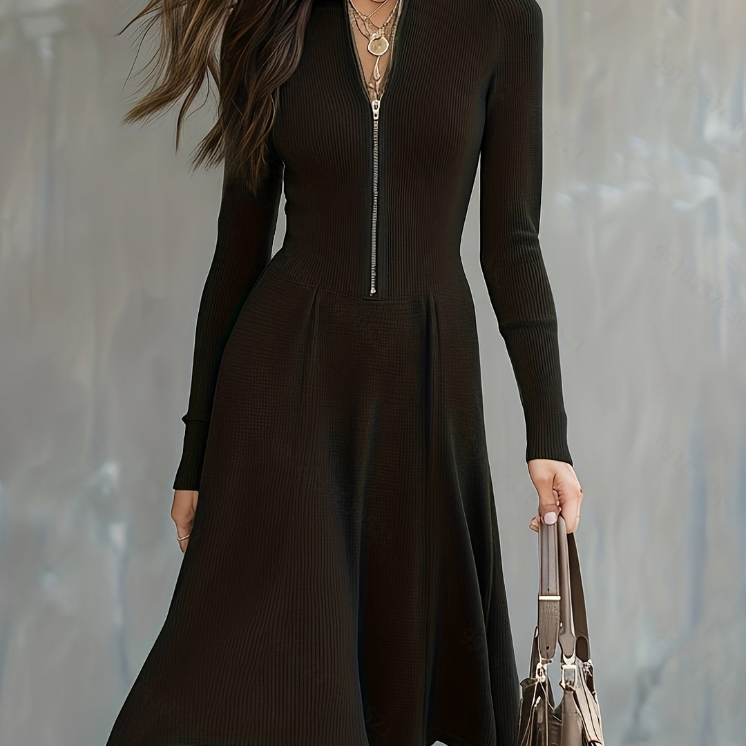 Zinnia | Zippered Long Sleeve Dress