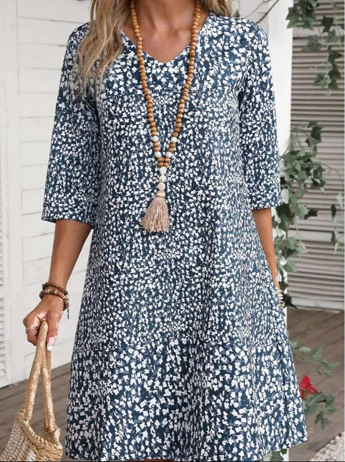 Annabelle – Floral V-Neck Midi Dress