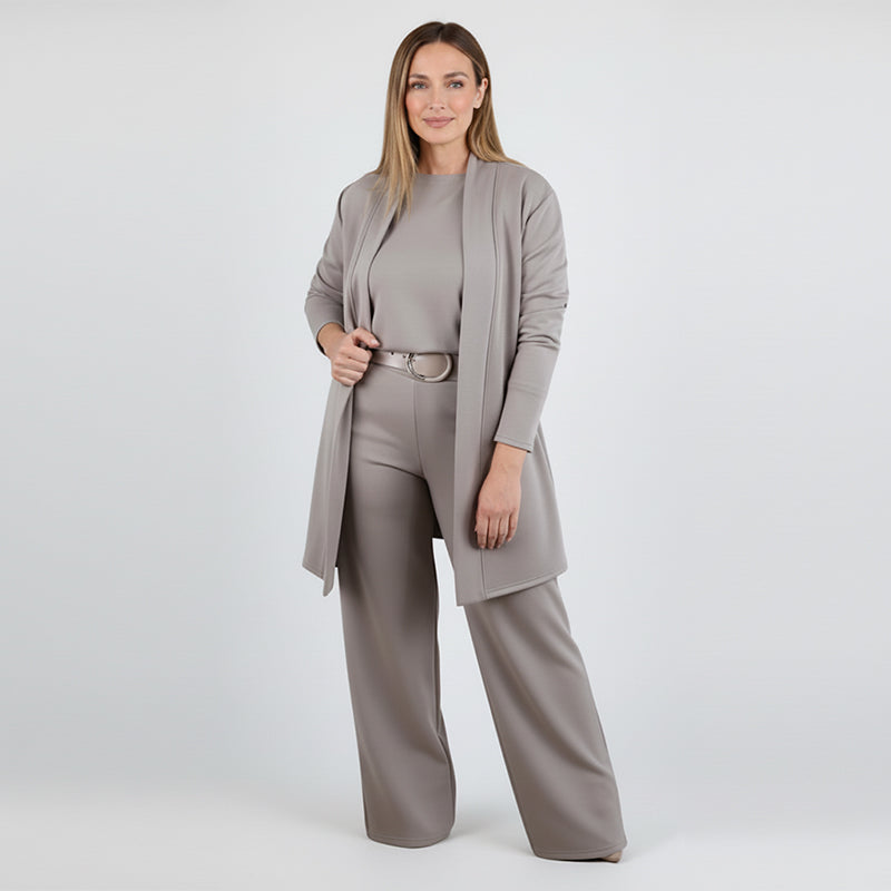 Nancy | Elegant 3-Piece Set Including Long Cardigan, Top, and Pants