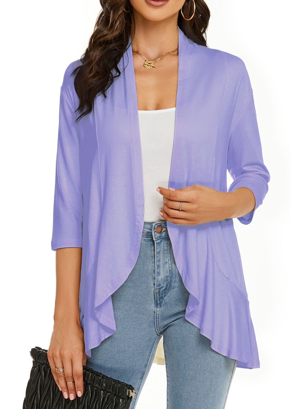 Clarita – Open-Front Cardigan with Irregular Hem