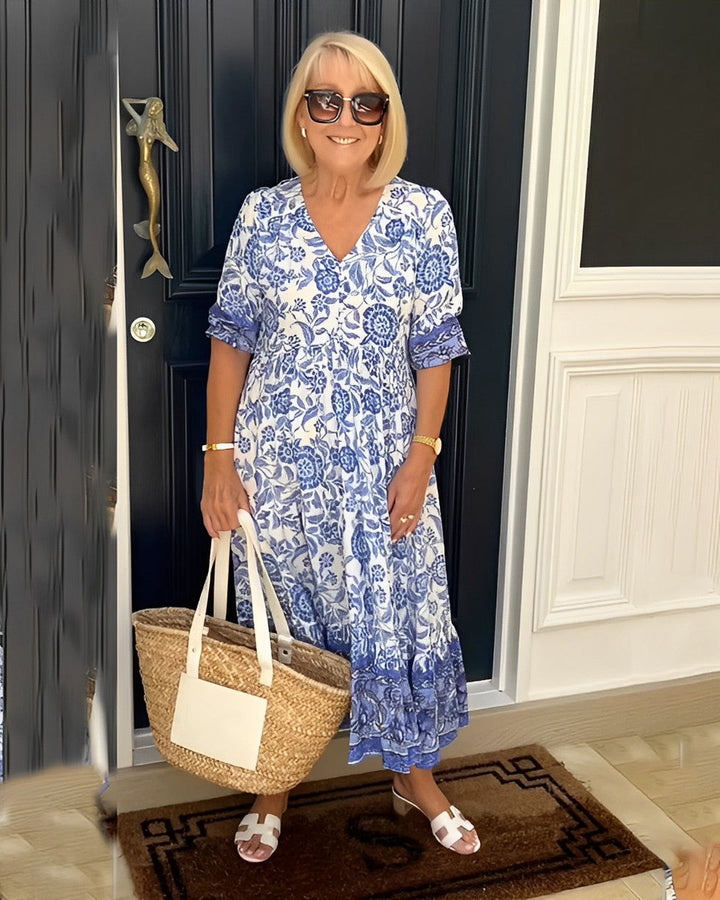Keisha – Floral V-Neck Maxi Dress
